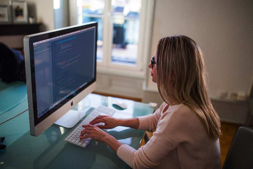 Freelancing Job Business Woman Computer Screen No Capital